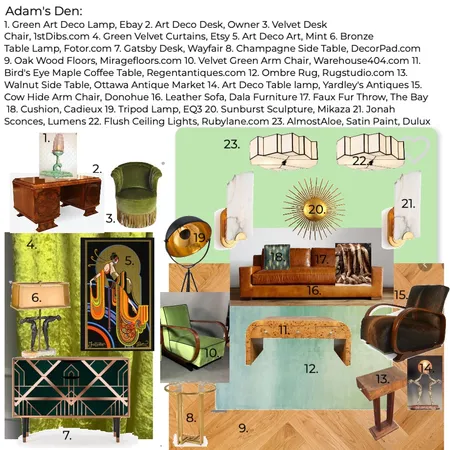 Adam's Den Interior Design Mood Board by jazzdavis on Style Sourcebook