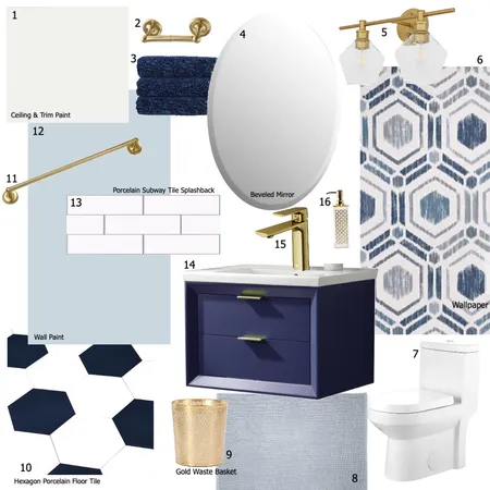 Water Closet Sample Board Interior Design Mood Board by stylized on Style Sourcebook