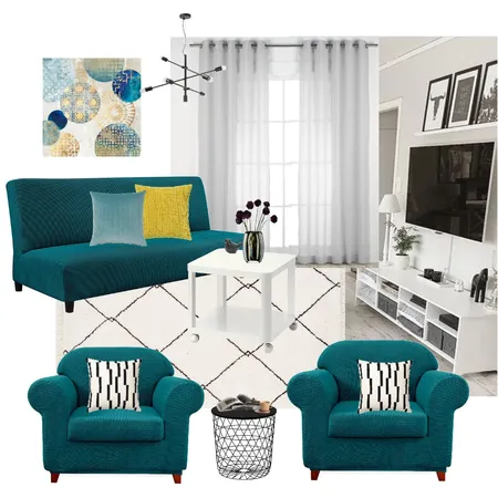 Small living room- turquoise Interior Design Mood Board by Georgiana Draghici on Style Sourcebook
