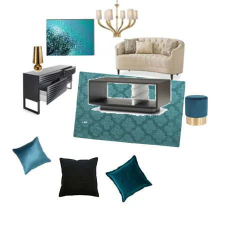 dnevna soba aqua blue Interior Design Mood Board by archifaciledesign11 on Style Sourcebook