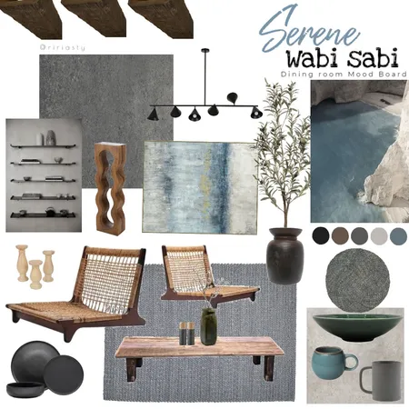 Serene Wabi Sabi Dining Room Interior Design Mood Board by Riasty on Style Sourcebook