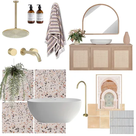 Peachy Bathroom Interior Design Mood Board by Eliza Grace Interiors on Style Sourcebook