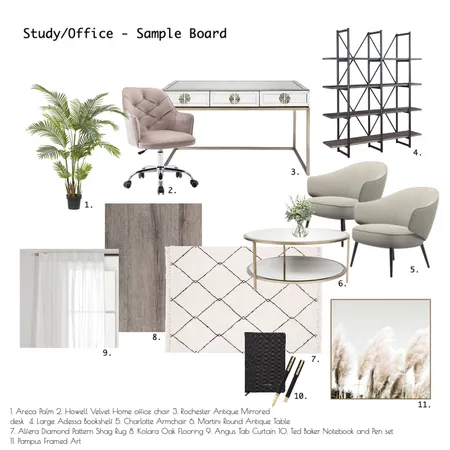 Study/Office - Sample Board Interior Design Mood Board by LABlock on Style Sourcebook