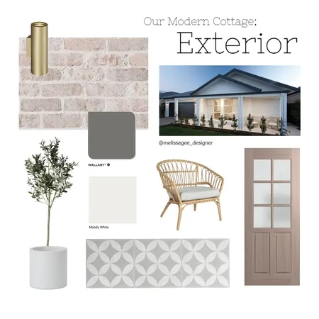 Our Modern Cottage; Exterior Interior Design Mood Board by The Rural Design Co. on Style Sourcebook