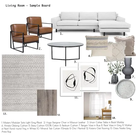Living Room - Sample Board Interior Design Mood Board by LABlock on Style Sourcebook