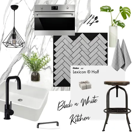 Calcatta Kitchen with Black Accents Interior Design Mood Board by Nadzie on Style Sourcebook