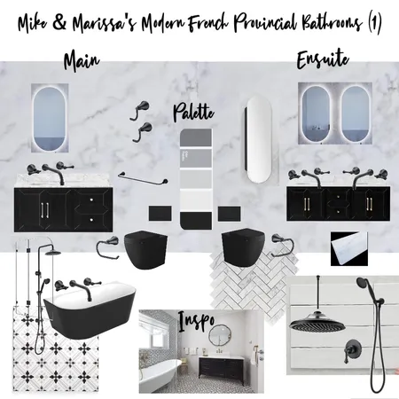 Mike & Marissa's Modern French Provincial Bathrooms (1) Interior Design Mood Board by Copper & Tea Design by Lynda Bayada on Style Sourcebook