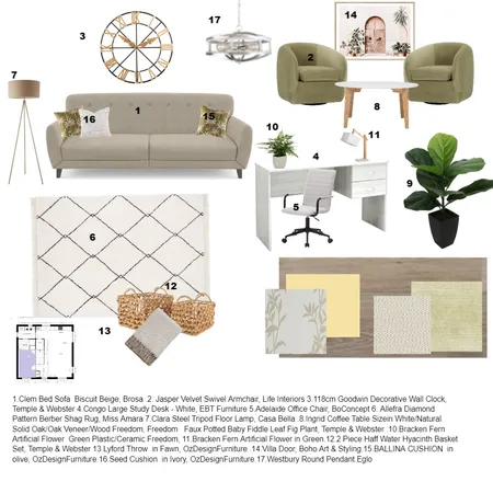 Study room Interior Design Mood Board by IrinaS on Style Sourcebook