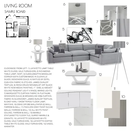 NICOLA FISHER MODULE 9 - LIVING ROOM Interior Design Mood Board by Nicola Fisher on Style Sourcebook