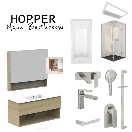 Hopper Main Bathroom Interior Design Mood Board by CharissaLyons on Style Sourcebook