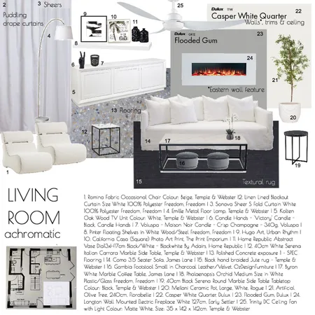 Living Room - Module 9 Interior Design Mood Board by Katie Buttel Interiors on Style Sourcebook