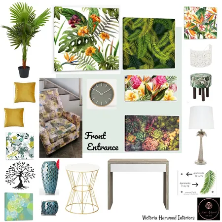 The Palms Apartments Front Entrance Interior Design Mood Board by Victoria Harwood Interiors on Style Sourcebook