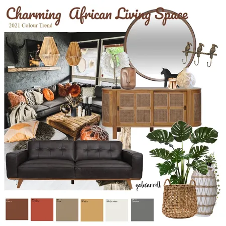 Charming African Boho Living space Interior Design Mood Board by Gale Carroll on Style Sourcebook