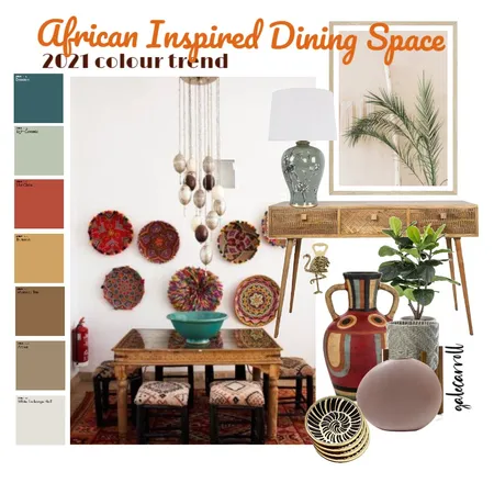 African Inspired Dining Space Interior Design Mood Board by Gale Carroll on Style Sourcebook