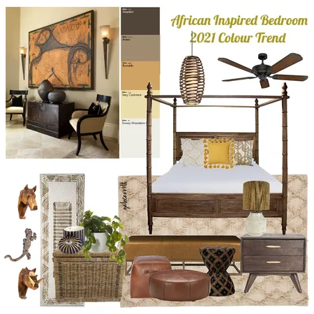 African Inspired Bedroom Interior Design Mood Board by Gale Carroll on Style Sourcebook