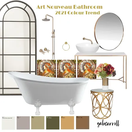 Art Nouveau Bathroom Interior Design Mood Board by Gale Carroll on Style Sourcebook