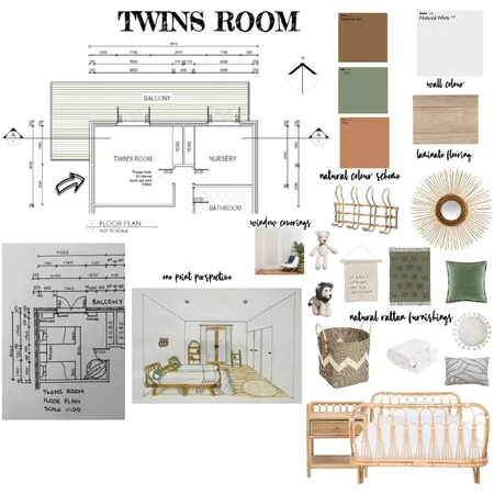 Twins bedroom Interior Design Mood Board by jesscrebert on Style Sourcebook