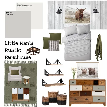 Little Man's Rustic Farmhouse Interior Design Mood Board by CBMole on Style Sourcebook