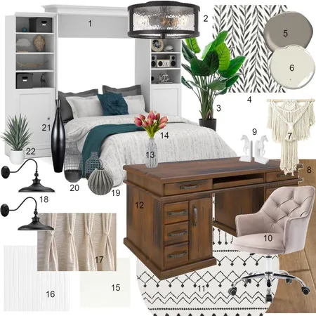 Monochromatic Office/Spare Room Interior Design Mood Board by CarlenaLandon on Style Sourcebook
