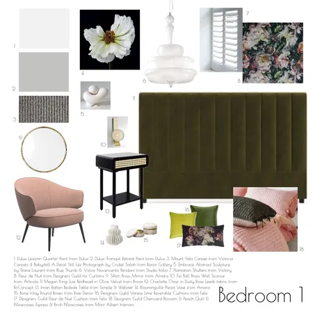 Bedroom 1 Interior Design Mood Board by MDS on Style Sourcebook