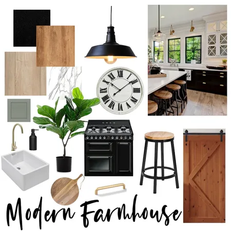 Modern Farmhouse Kitchen Interior Design Mood Board by TayLeauanae on Style Sourcebook
