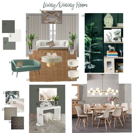 Living/Dining Room Interior Design Mood Board by DaniDesigns on Style Sourcebook
