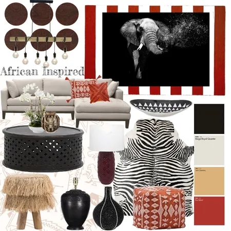 African Inspired Interior Design Mood Board by Ali Falcs on Style Sourcebook