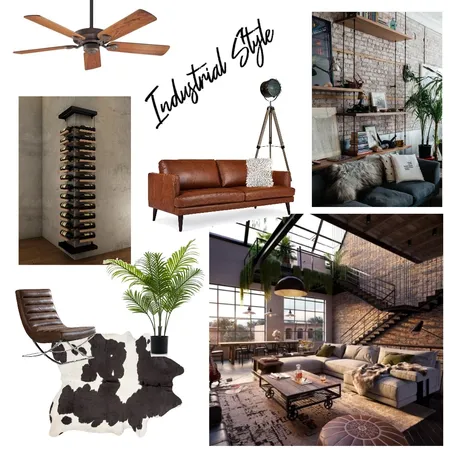 Industrial Open Living Space Interior Design Mood Board by Ciara Kelly on Style Sourcebook