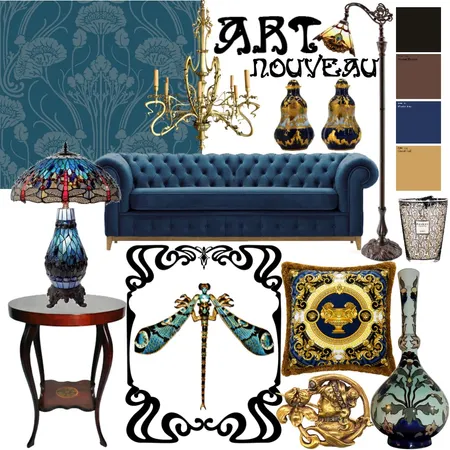 Art Nouveau Interior Design Mood Board by Ali Falcs on Style Sourcebook
