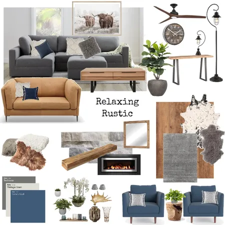 Rustic Living Room Interior Design Mood Board by Taylor Made by Lisa on Style Sourcebook