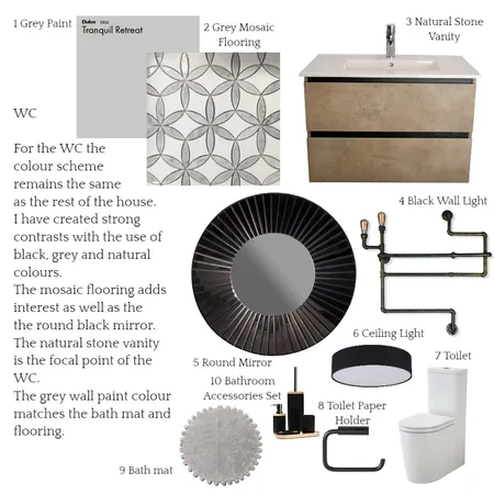 Sample Board WC Interior Design Mood Board by juliaexley on Style Sourcebook