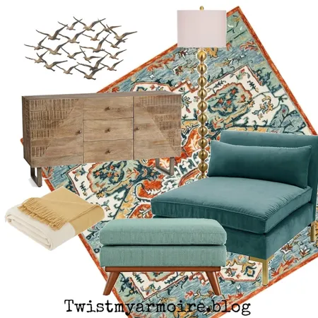 Teal Room Interior Design Mood Board by Twist My Armoire on Style Sourcebook