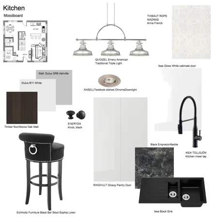Kitchen black Counter top Interior Design Mood Board by InteriorsbyD on Style Sourcebook