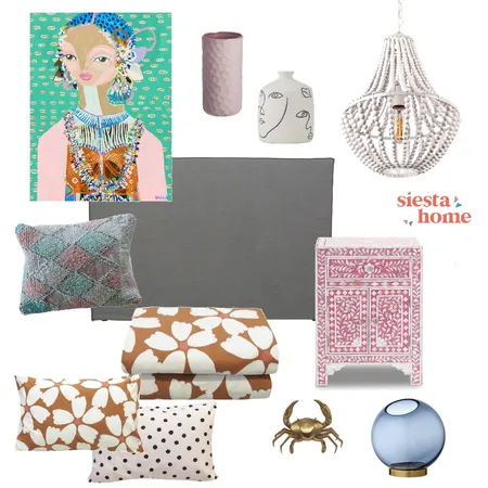 Boho luxe Bedroom Interior Design Mood Board by Siesta Home on Style Sourcebook