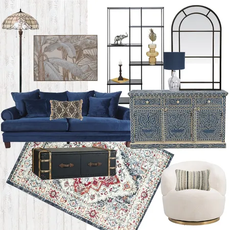 Blue Ecletic Interior Design Mood Board by Maegan Perl Designs on Style Sourcebook