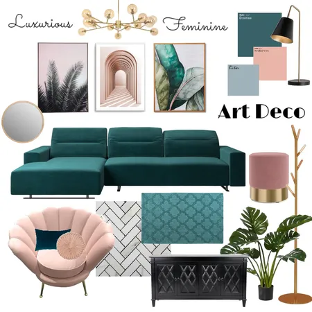 Luxe Feminine Art Deco Interior Design Mood Board by Rudee Mae Malinao on Style Sourcebook