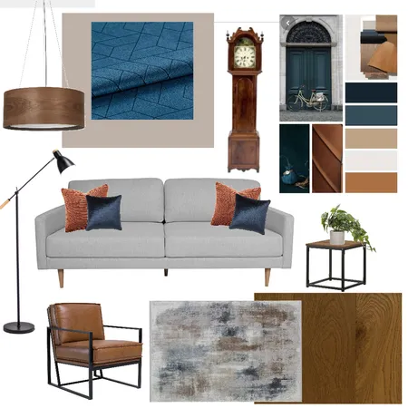 Blue & Orange Snug Interior Design Mood Board by Starlings Nest on Style Sourcebook