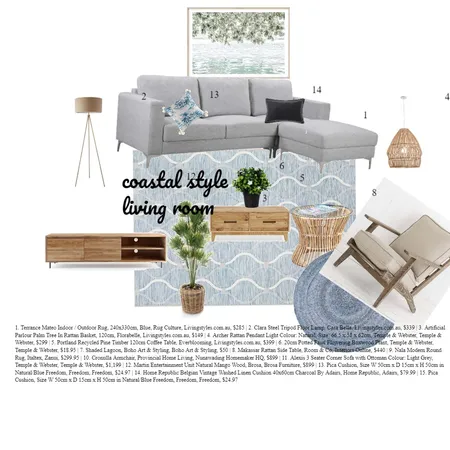 COASTAL LING ROOM WITH TAG Interior Design Mood Board by shaanthe.ramaswamy on Style Sourcebook