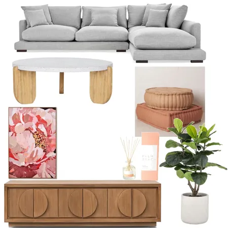 Peachy Lounge Interior Design Mood Board by KOKO & SAGE on Style Sourcebook