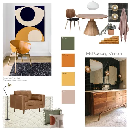 Mid Century Modern Moodboard Interior Design Mood Board by Lisa McLean Studio on Style Sourcebook