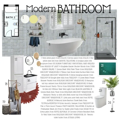 SAMPLE BOARD - BATHROOM Interior Design Mood Board by Yujin Lee on Style Sourcebook