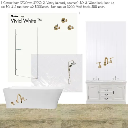 bathroom with gold Interior Design Mood Board by A.Haby on Style Sourcebook
