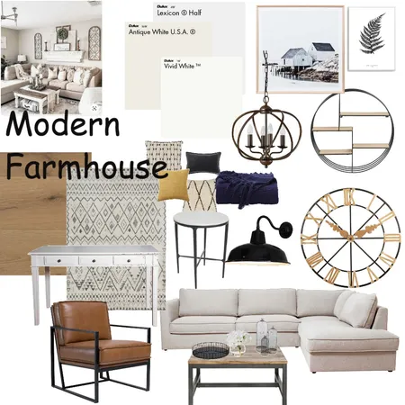 Modern Farmhouse - Family Room & Office Interior Design Mood Board by SEG Desgins on Style Sourcebook