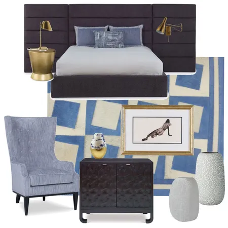 bedroom in blue Interior Design Mood Board by CherylatKravet on Style Sourcebook