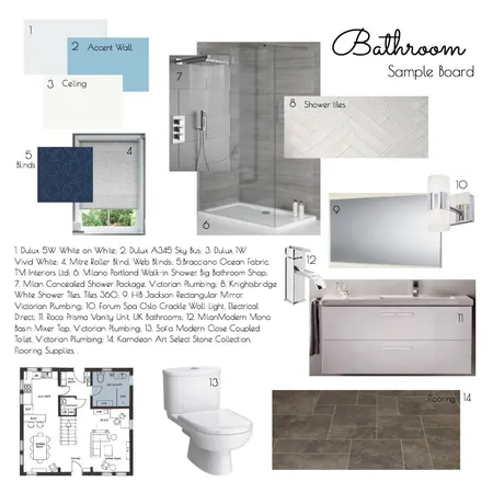 Sample Board - Bathroom Interior Design Mood Board by Nicola on Style Sourcebook