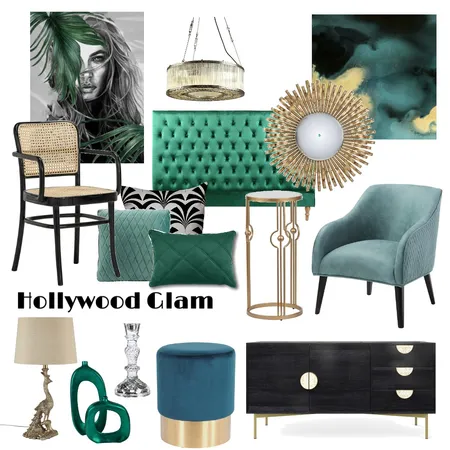 Hollywood Glam Interior Design Mood Board by Kate Alexander on Style Sourcebook