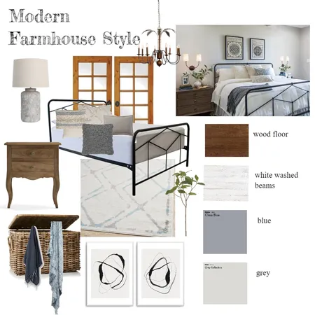 Modern Farmhouse Bedroom Interior Design Mood Board by haideew on Style Sourcebook