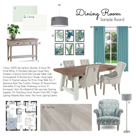 Sample Board - Dining Room Interior Design Mood Board by Nicola on Style Sourcebook