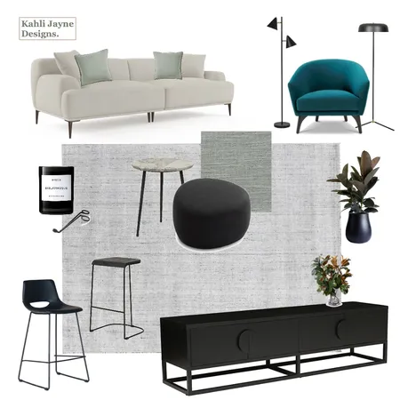 Contemporary Living Room v2 Interior Design Mood Board by Kahli Jayne Designs on Style Sourcebook