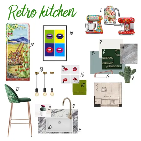 Retro Kitchen Interior Design Mood Board by Arzu Mamedbeili on Style Sourcebook